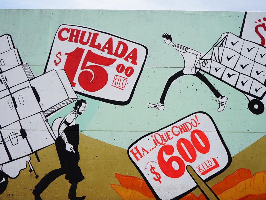 El mural de Scarlett Bailey en los murales de la Central de Abasto Foto: Mariana Castillo