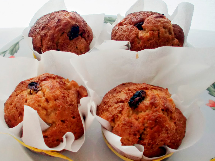 Muffins de manzana con pasas