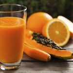 Jugo de naranja, papaya y amaranto