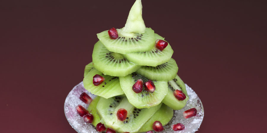 Árbol de Navidad con kiwis