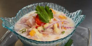 Cebiche de huachinango cinco elementos