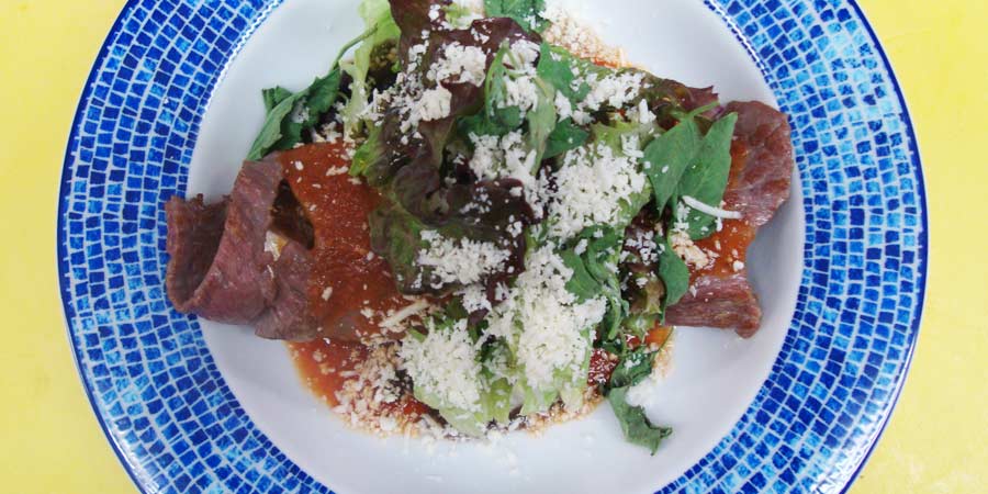 Enchiladas de cecina con huauzontles