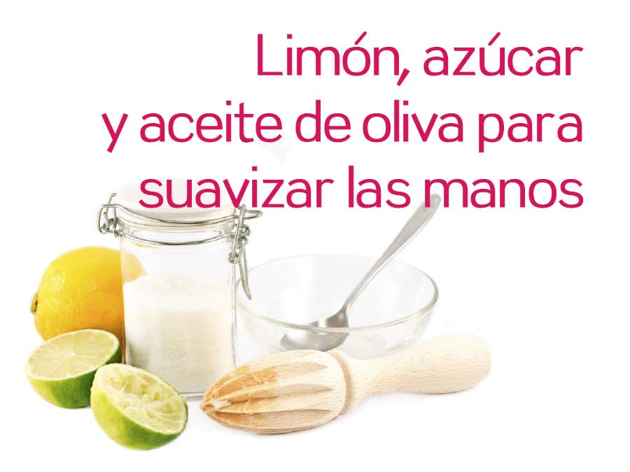 Limón y azúcar para las manos