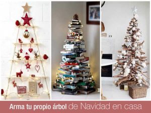 Arma tu propio árbol de Navidad con materiales reciclados