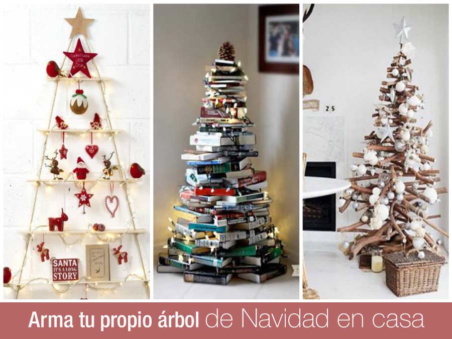 Arma tu propio árbol de Navidad con materiales reciclados