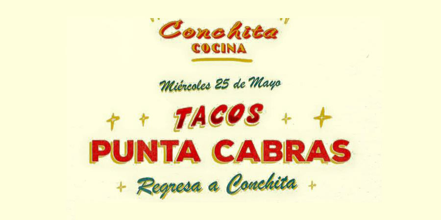 Tacos Punta cabras en Conchita Cocina