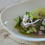 Ceviche de pescado con xtabentún