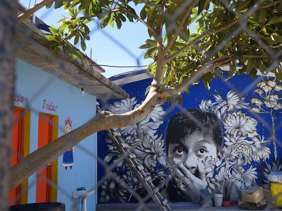 Mural dentro de escuela pública en San Lorenzo Albarradas Foto: Mariana Castillo