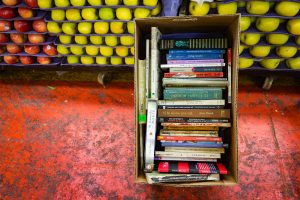 La biblioteca de la Central de Abasto que está en un local de frutas, ¡pásele, pásele!