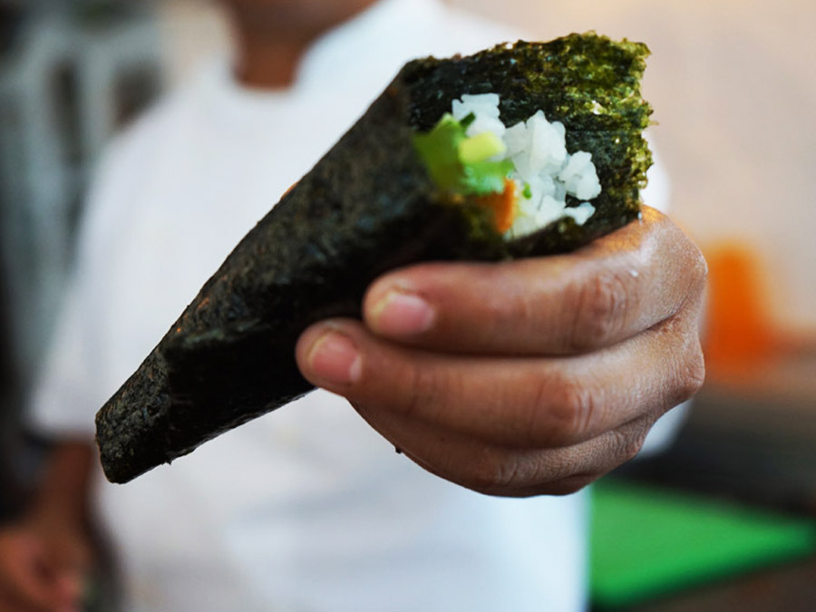 Comida japonesa en Holbox: la terraza del restaurante Mandarina