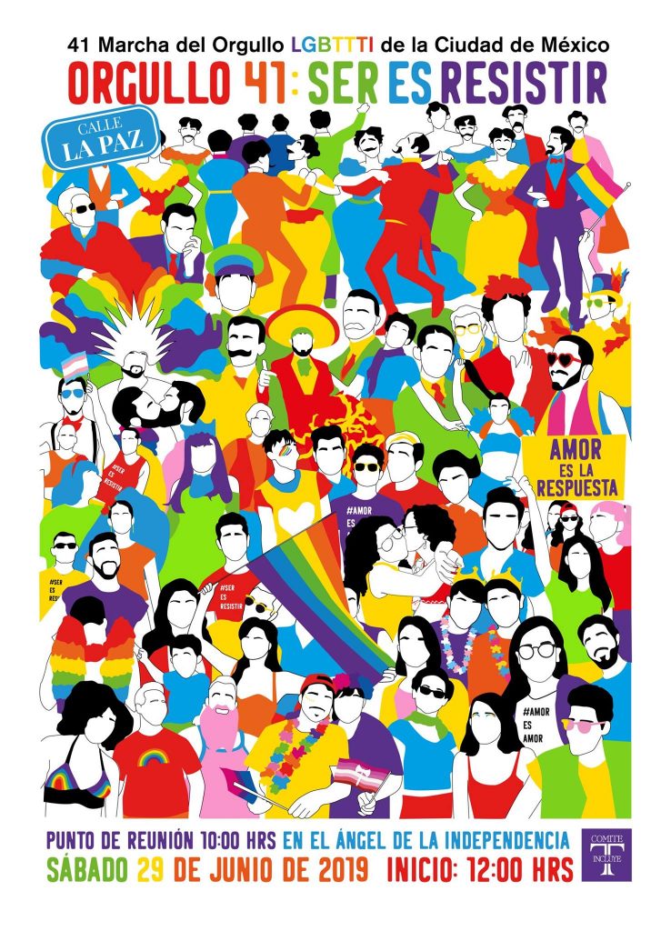 Carteles de las Marchas del Orgullo LGBTTTI en México 2019