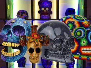 Un tzompantli de arte popular mexicano en CDMX para este Día de Muertos